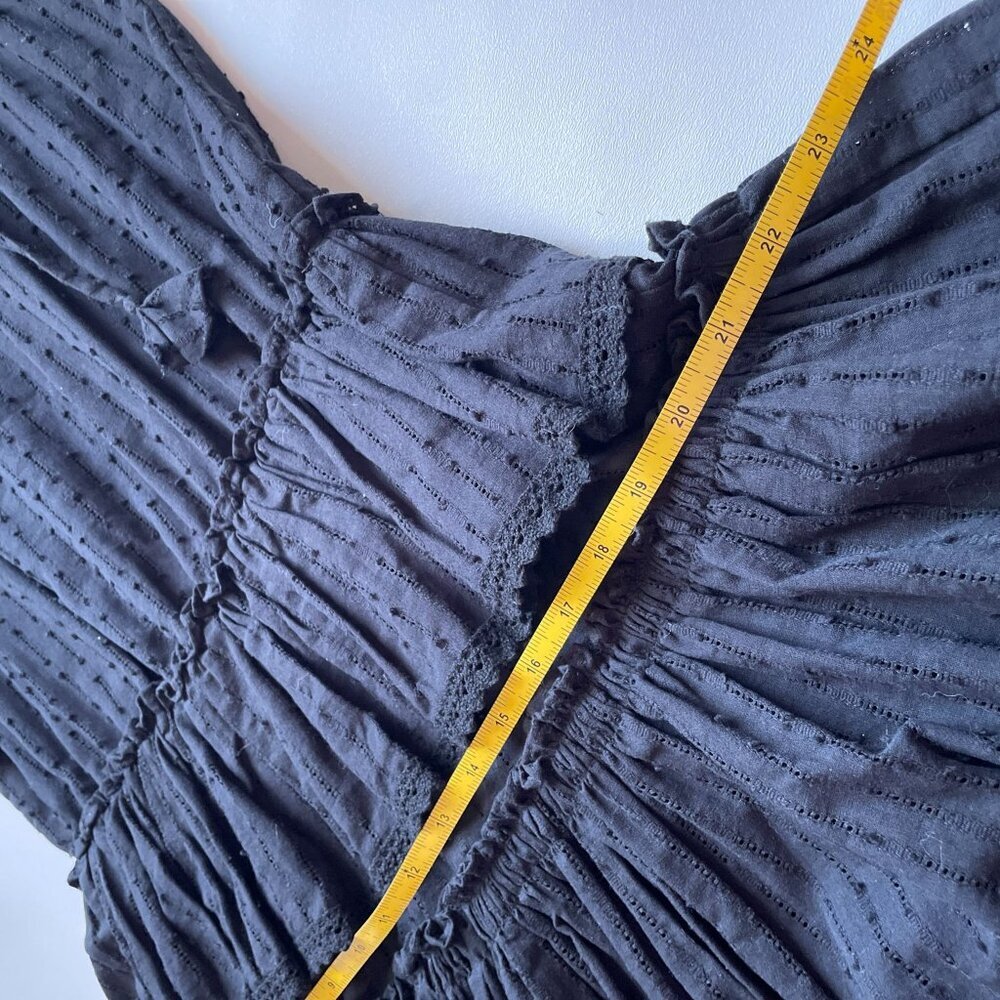 MISA Los Angeles "Lilian" Black Tiered Ruffle Mini Dress SZ M 100% Cotton - Picture 11 of 12